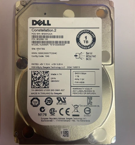 DELL 1TB 2.5" SAS  SEAGATE ST91000640SS
