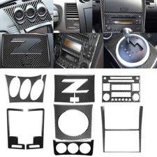 8pcs Carbon Fiber Interior Dashboard Full Set Sticker For Nissan 350z 2003-2009