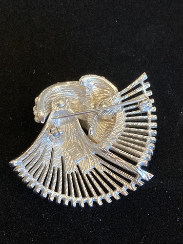 Ventola spray perla semi vintage firmata LEDO spilla tono argento metà secolo EVC - Foto 4 di 7