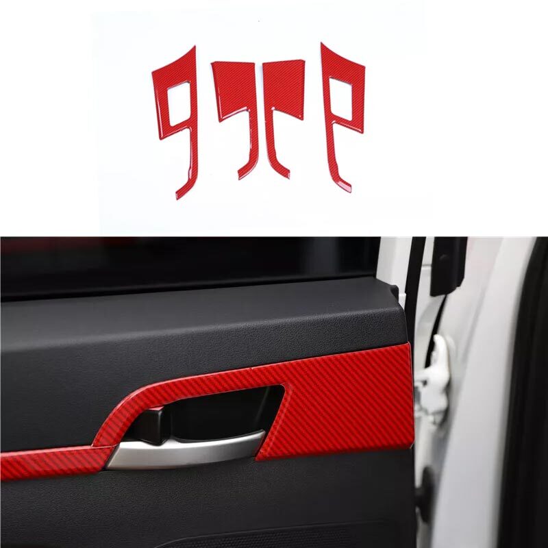 Red Carbon Fiber Hyundai Elantra 2016-2018 Inner Door Handle Cover Trim