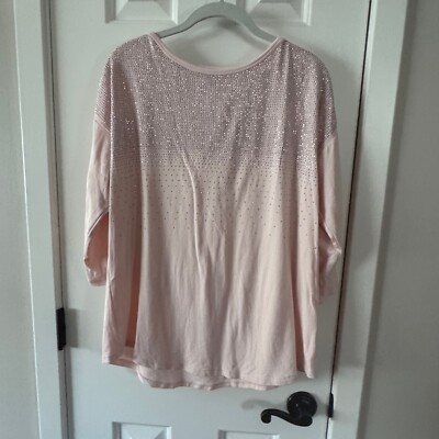 DB Established 1962 Womens Pink Bling Top Shirt Size XL E1