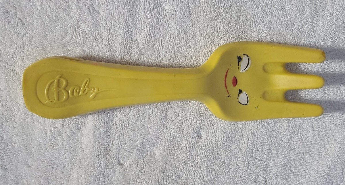 RARE- Vintage Alan Jay Baby Soft Vinyl Fork Squeaky Toy