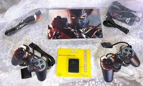 SONY PLAYSTATION 2 PS2 SLIM VINYL SKIN CONSOLE LOT BUNDLE WITH 6 GAMES