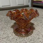 Carnival Glass Imperial Hobstar Pattern Marigold Punch Bowl Base