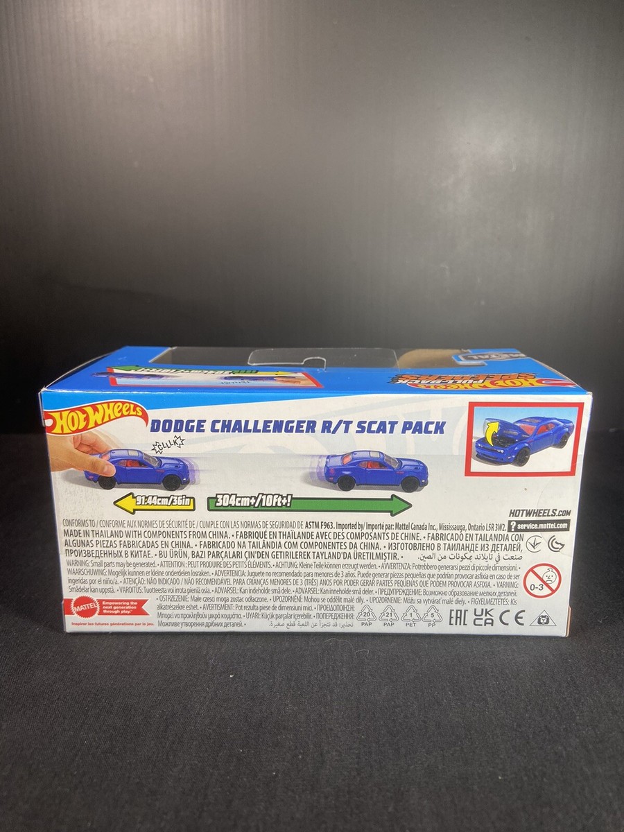 Hot Wheels 2024 Pull Back Speeders Blue Dodge Challenger R/T