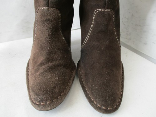 Steven by Steve Madden Impiria Brown Suede Leather High Heel Mid Calf Boots Sz 7 - Picture 3 of 9