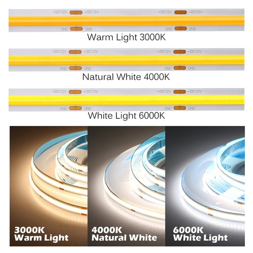 01 Meter, Neutralweiß 4000K COB LED Strip Streifen Set