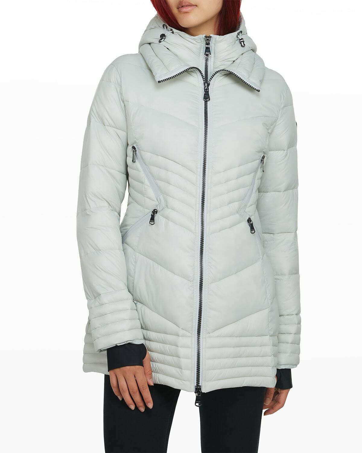 $315 Pajar Braunwyn Thinsulate Bib Lightweight Packable Puffer Coat Small  Silver | eBay