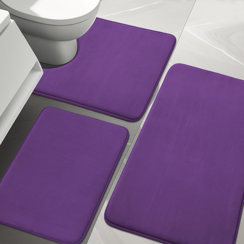 Bathroom Rug Sets 3 Piece, Memory Foam Bath Mat, Non Slip Super Absorbent Soft B - Picture 6 of 12