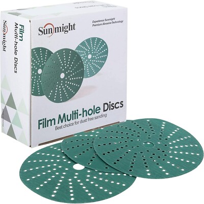Sunmight Film 6'' 80G Grip Multi Hole Disc, 47406, 50 Discs