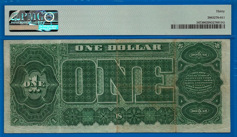 1890 $1 Treasury Note PMG 30 - Ornate Back Fr 347 - Image 3 of 3