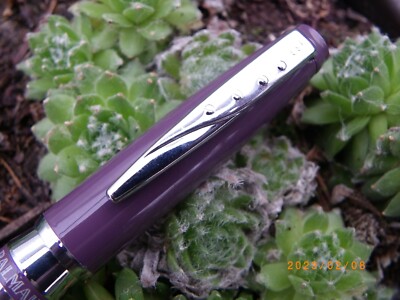 Stylo Bille Pierre Balmain Violet Acier Lisse - Neuf Sans Emballage, Recharge Incluse