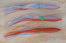 10 PACK 12" SHELL SQUIDS FOR SPREADER BARS TEASERS - ORANGE SILVER HAZE
