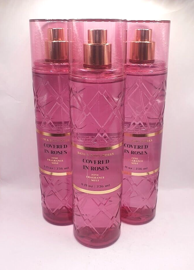 BATH AND BODY WORKS COVERED IN ROSES BODY MIST 8 FL OZ (SET OF 3