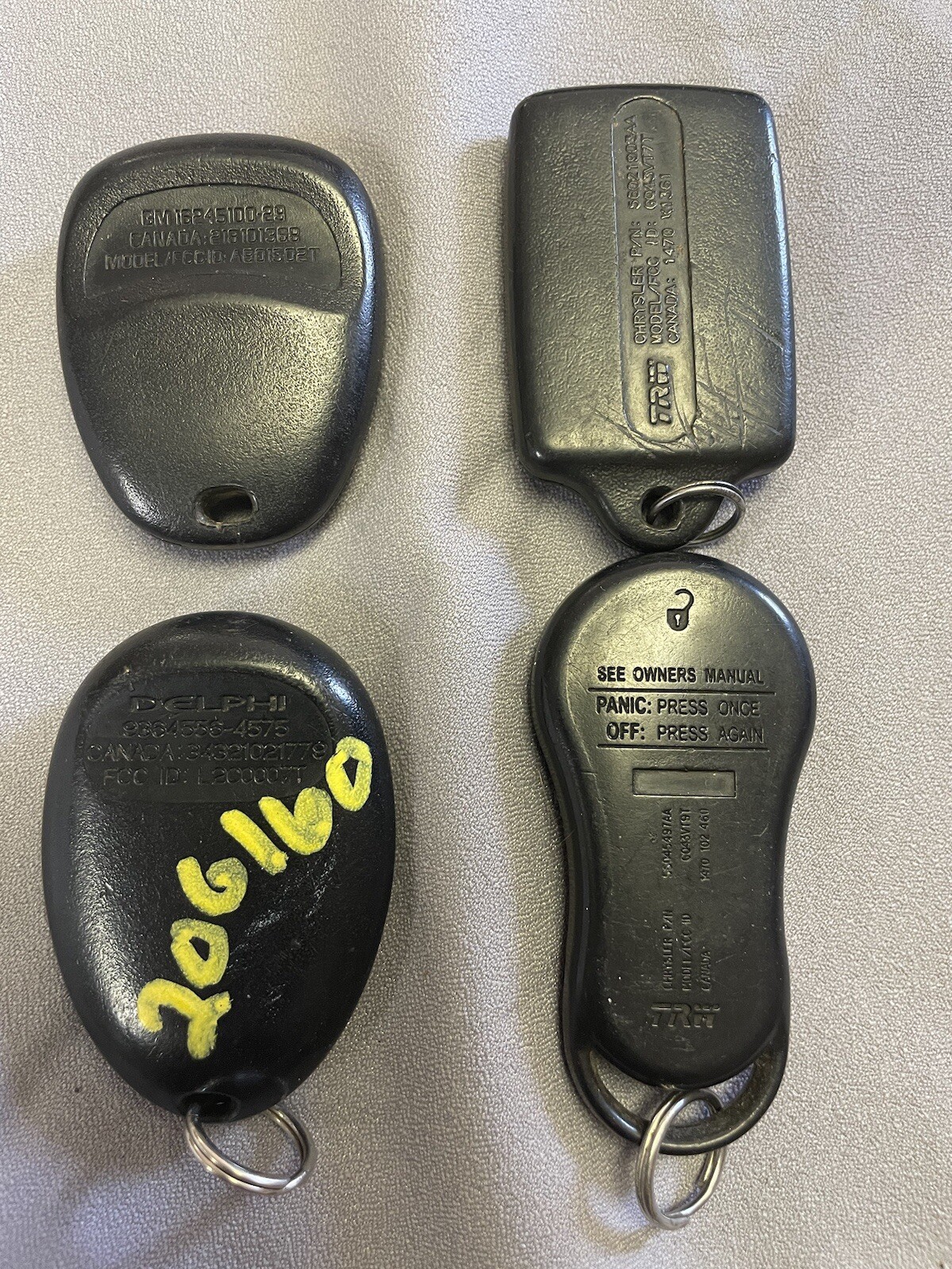 VEHICLE  KEY FOBS. Lot of 4 Various Makes