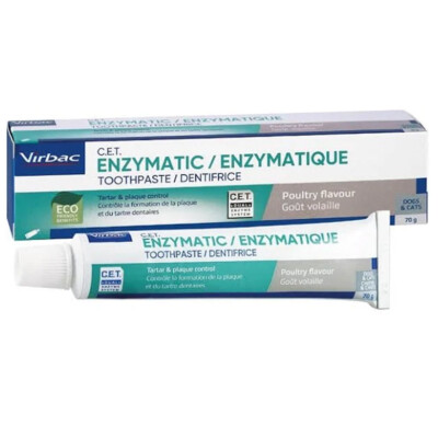 Virbac Tube C.E.T. Zahnpasta 2x70 g | Hunde | Katzen | Maulhygiene | Zahnstein 