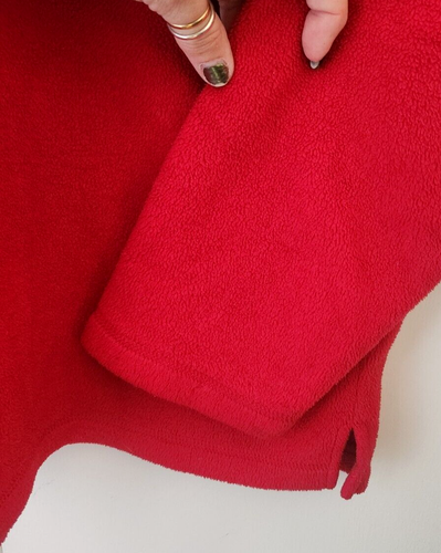 C&B SPORT Fleece Christmas Sweater size L Large Red with Snowmen Winter LS - Picture 8 of 14