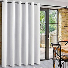 White Room Divider Curtain for Extral Wide Windows -Blackout Total Privacy Divid