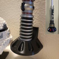 Lightsaber Wall Mount Holds Hilt - Blade - 6 Kyber Crystals - Star Wars - Force