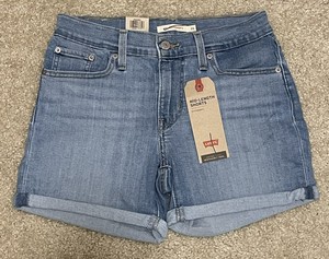 Blue Denim Shorts Mid-Length Size 