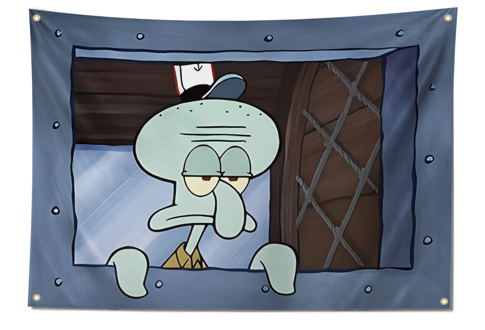 Funny Octopus Cartoon Tapestry Wall Hanging Window Design for Bedroom