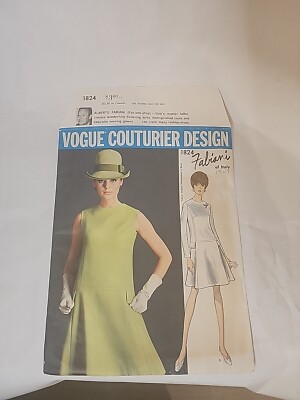 Vtg 1967 Vogue Couturier Design Sewing Pattern 1824 Dress Fabiani Uncut DIY