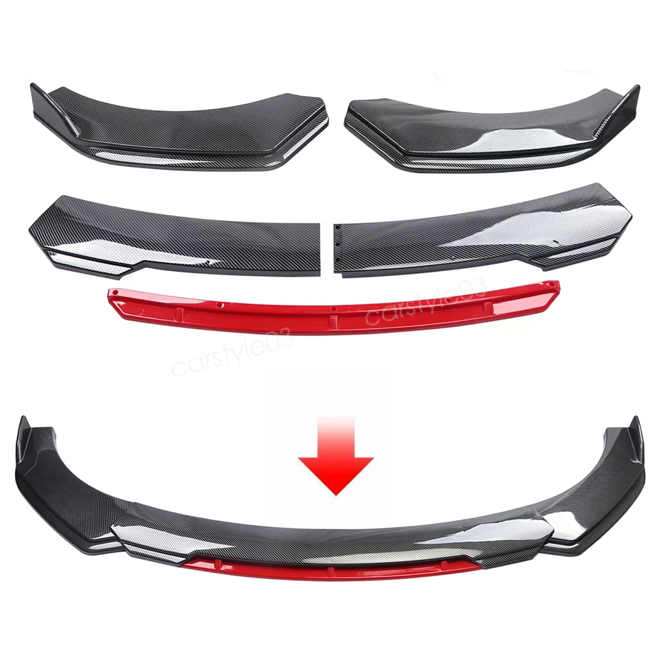 For Subaru WRX Carbon Style Front Bumper Lip Chin Spoiler Splitter Body Kit - Изображение 2 из 4