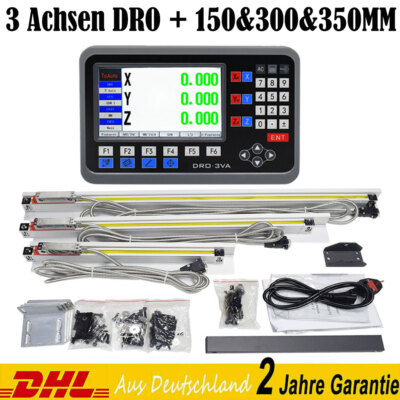 3 Achsen Digitalanzeige 150+300+350mm Lineare Skala 5um LCD DRO Mühle Maschine