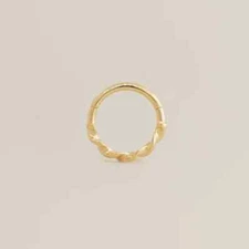 14K REAL Solid Gold Twist Hoop Septum Ear & Nose Ring Piercings 18 Gauge