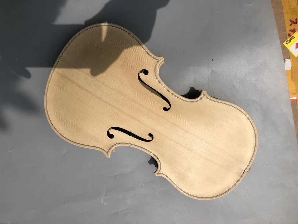 4/4 Violin Unfinished White Violin Body Tiger Flame Maple Spruce Advance #3292 - Image 2 of 4