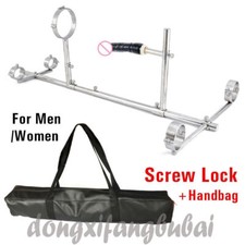 Stainless Steel Bondage Device Spreader Bar Cuffs Rack Slave Plug Torture Rack