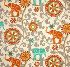 Indoor/Outdoor Fabric by The Yard - Waverly Sun N Shade Menagerie Cayenne 2b