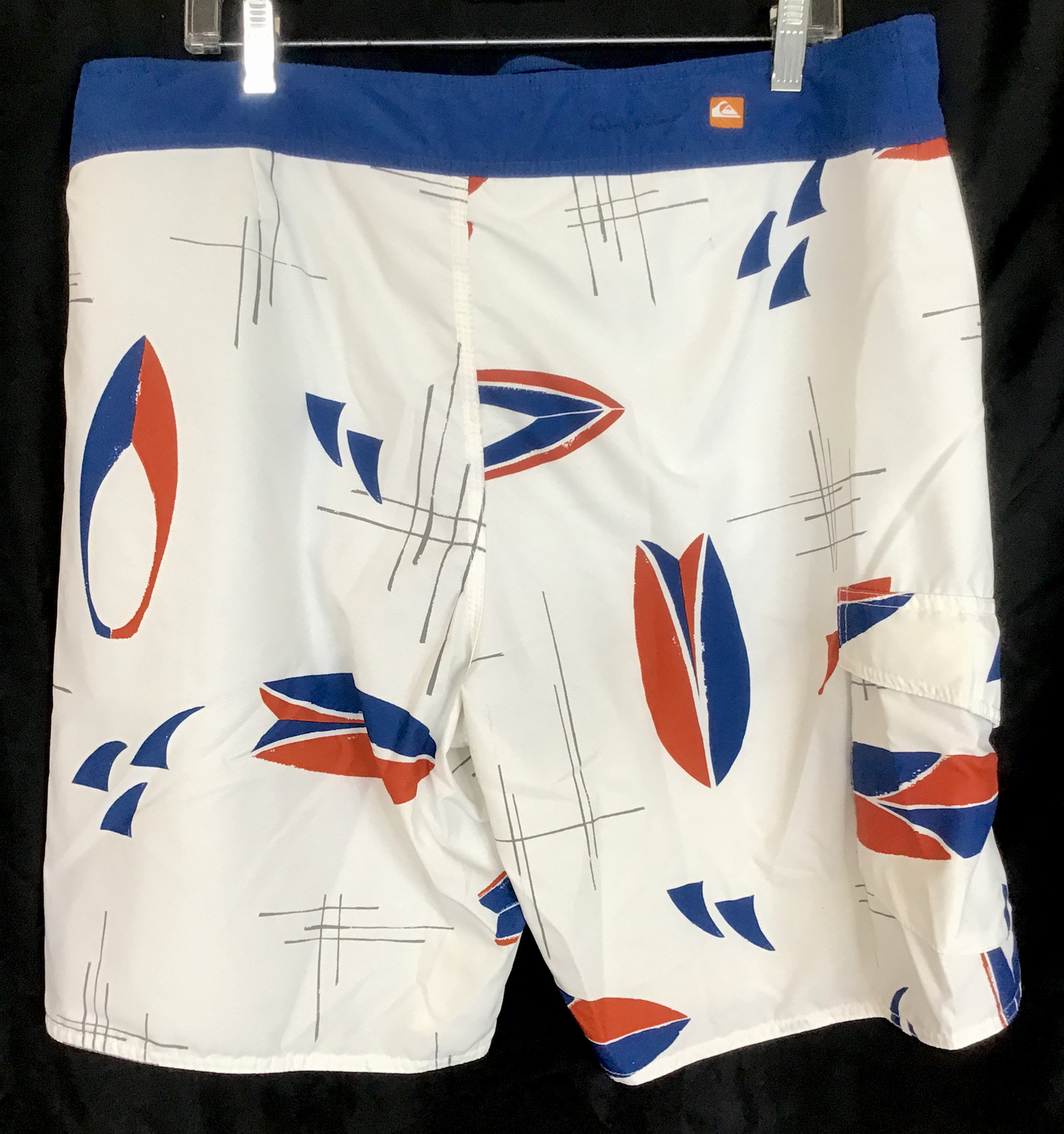 Quicksilver Men’s Swim Trunks White Surfboard Print L… Gem