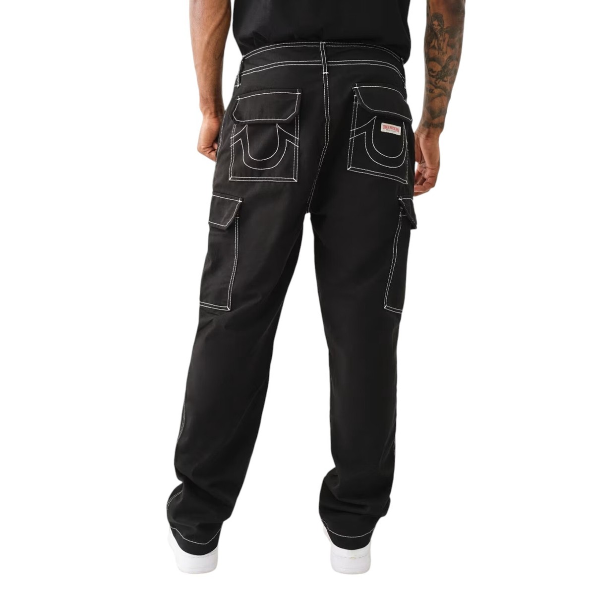 True Religion Cargo Pants Men's Size 36 Jet Black Relaxed Style