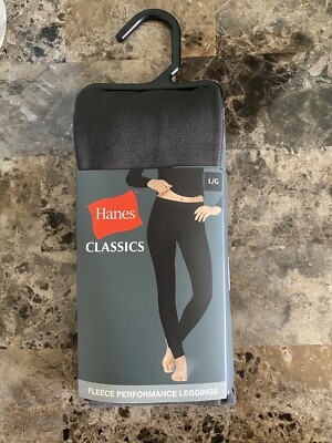 Hanes Classics leggings Women s Large Gray fleece performance Casualwear New