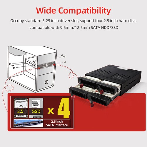 OImaster HE-2006 4-slot Internal Hard Disk Rack Support Four 2.5 inch Y1Z6 - Picture 3 of 9
