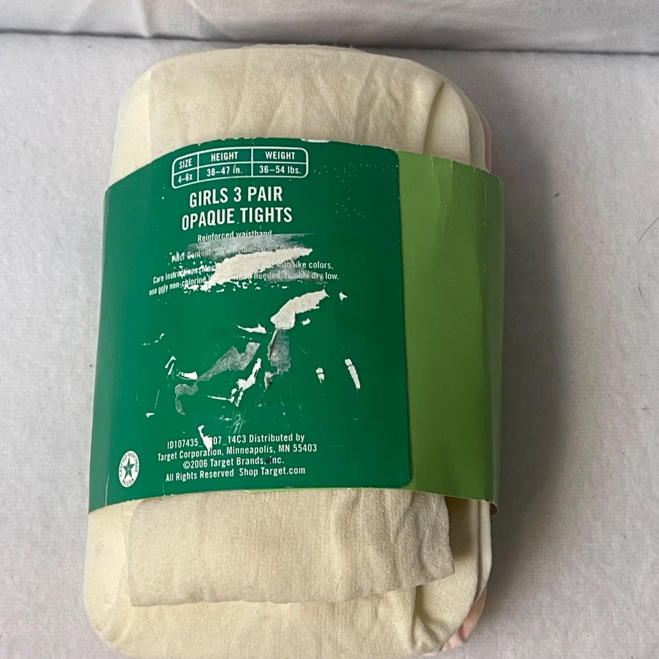 CIRCO Girls Tights White/Pink 3 Pr. Opaque Tights Sizen 4-6X - Image 2 of 3