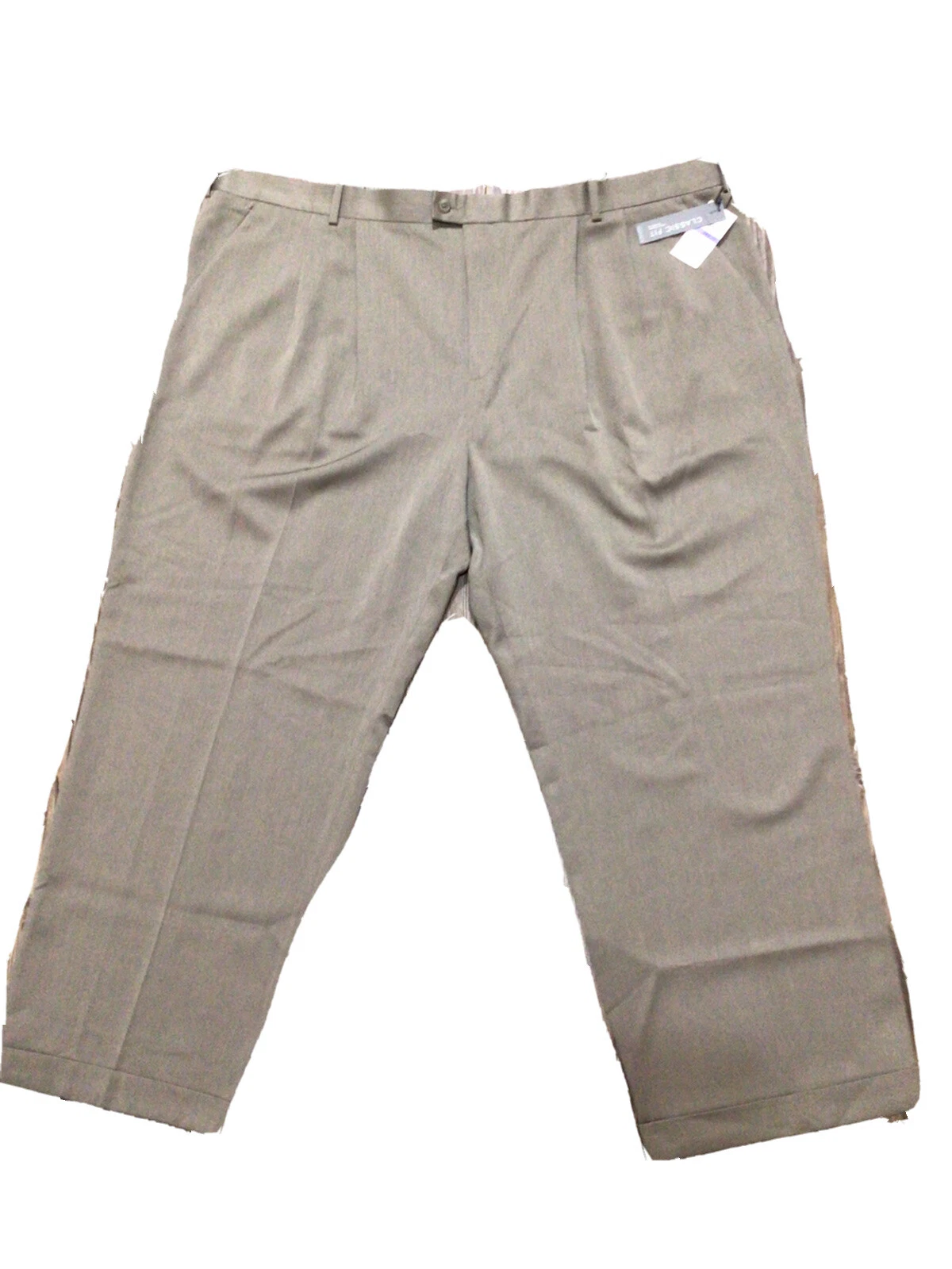 NWT MEN'S PERRY ELLIS PORTFOLIO FLEX TRAVEL LUXE CLASSIC FIT PANTS BEIGE 48X30