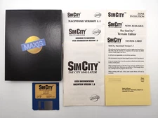 Sim City Ver. 1.1  (Apple Macintosh, 1989) *No Slipcover* 3.5 Floppy + Inserts