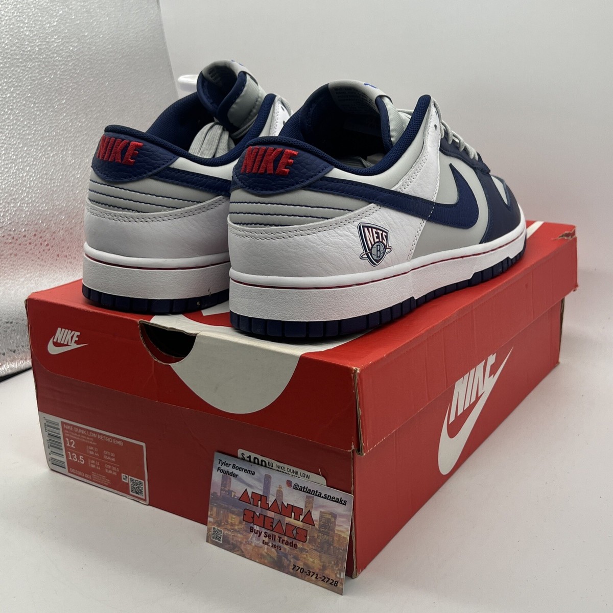 Size 12 - Nike NBA x Dunk EMB Low 75th Anniversary - Nets Navy