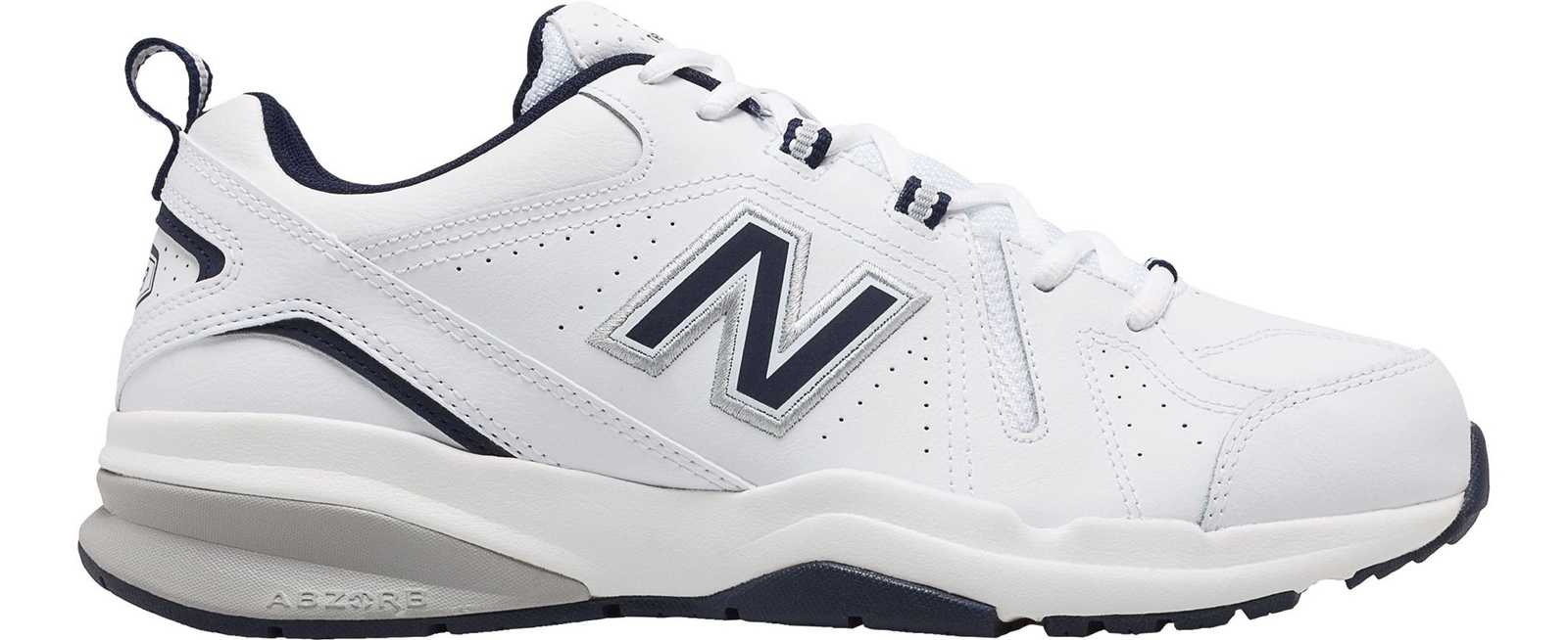 NEW WITH BOX New Balance 608v5 White Navy, Extra Wide (4E) - FREE SHIPPING