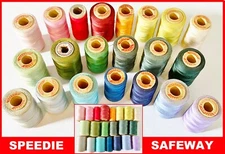 Vtg Large Sewing Thread Spool Lot 21 SPEEDIE SAFEWAY Cotton Rolls MANY NEAR FULL