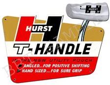 Hurst T-Handle Vintage Metal Sign - Large 20" x 15" Gasser Drag Hot Rod Shifter