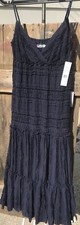 $168 Size 4 Eliza J Navy Blue Spagheti Strap Ruffled Lined Maxi Summer Dress