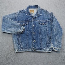 VTG Gap Denim Jacket Mens Small Made in USA Type 3 Trucker Acid Wash Distressed