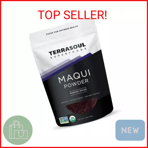 Terrasoul Superfoods Organic Maqui Berry Powder, 4 Oz, Freeze-Dried, Antioxidant