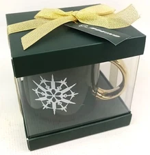 Boeing Christmas 2023 Mug GIFT BOX Rocket Plane Snowflake Green Gold Handle Lip