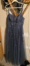 Davids Bridal  Prom Dress Blue/grey Color, Worn Once Bought Brand New For $320