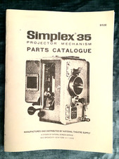 SIMPLEX 35mm PROJECTOR MECHANISM PARTS CATALOGUE, APROX 40 PAGES SHARP PHOTOCOPY