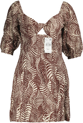 NEU ! Mango Damen Kleid bordeaux-beige Gr. XS